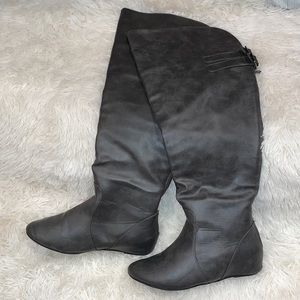 Journee gray knee high boots